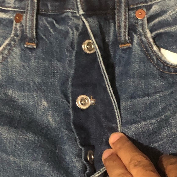 Madewell The Dad Jean Women's 27 Baggy Button Fly Straight High Rise Raw Hem - Picture 3 of 9